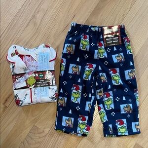 NWT The Grinch Kids Navy & White Holiday Pajama Set
